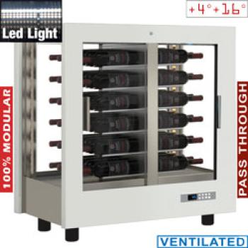 PVV-1/TR-R6_DE21-BI (25) Weinkühlvitrine, weiß, 48 Weinflaschen